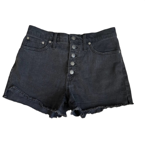 Madewell Pants - Madewell Black Denim High Rise Shorts Frayed Cut Offs Size 28